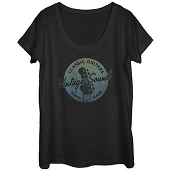Juniors' Vintage Sound Classic Guitars Handmade Graphic Tee