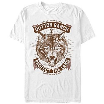 Men's Yellowstone Dutton Ranch Wolf Protector Graphic Tee