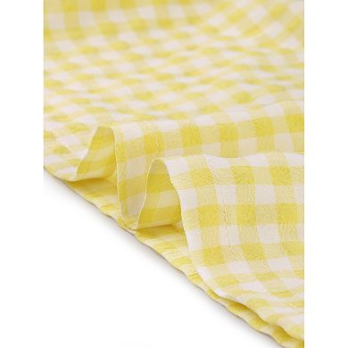 Ginham Top For Women Sleeveless 1950s Vintage Summer Blouse