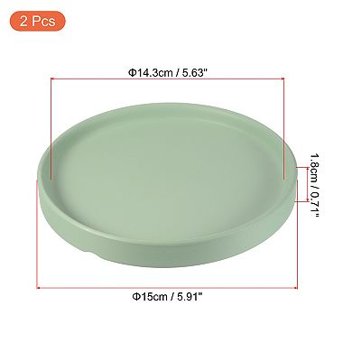 6" Ceramic Round Planter Saucer Flower Pot Drip Tray Coaster, 2 Pack