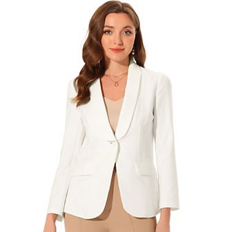 Blazer For Women's Shawl Lapel Long Sleeve Pockets Work Office Jacket Blazers