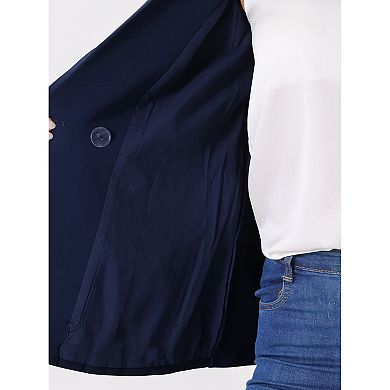 Double Breasted Work Office Blazer For Women Long Sleeve Blazers Suit Jacket With Pocket