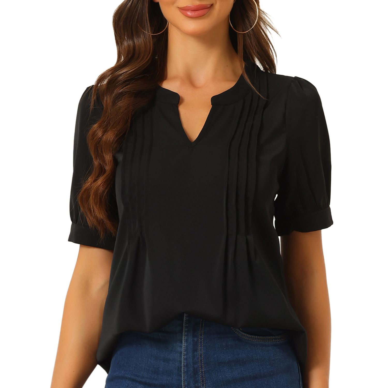 Work Shirt For Women Short Sleeve Casual Business Office Blouse Top