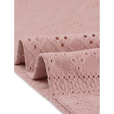 Women's Ruched Short Sleeve Eyelet Tops Dressy Casual Crewneck Blouses Summer T Shirts