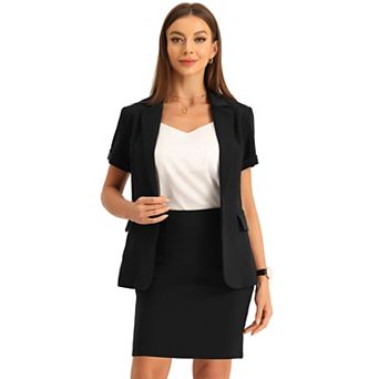 Suit Sets for Women's 2 pc Outfits Blazer Work Pencil Skirt Suit