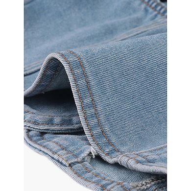 Denim Crop Top For Women Sleeveless Button Front Halter Tank Top