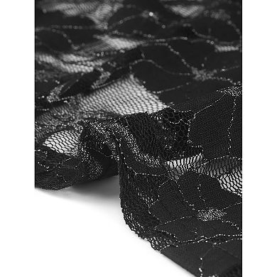 Women's Short Sleeve Cardigan Lace Lightweight Crop Cardigan Shiny