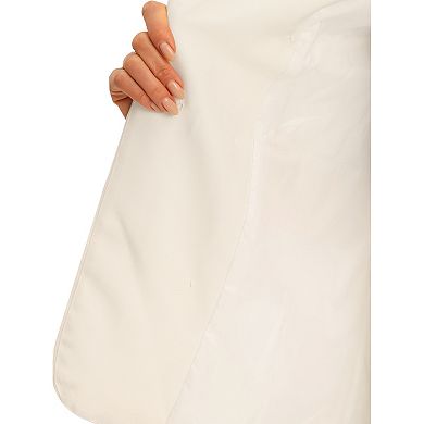 Women's Notched Lapel Double Breasted Long Sleeve Work Office Suit Blazer Jacket