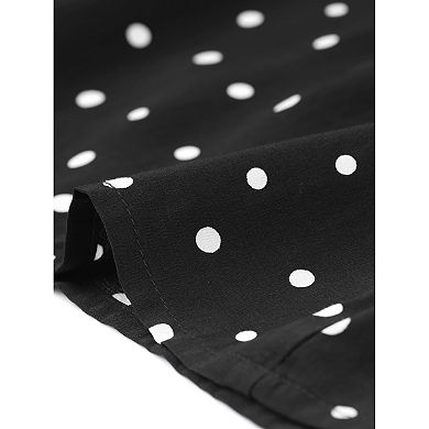 Loose Buckle Polka Dots Split-Back Lapel T-Shirts Tops