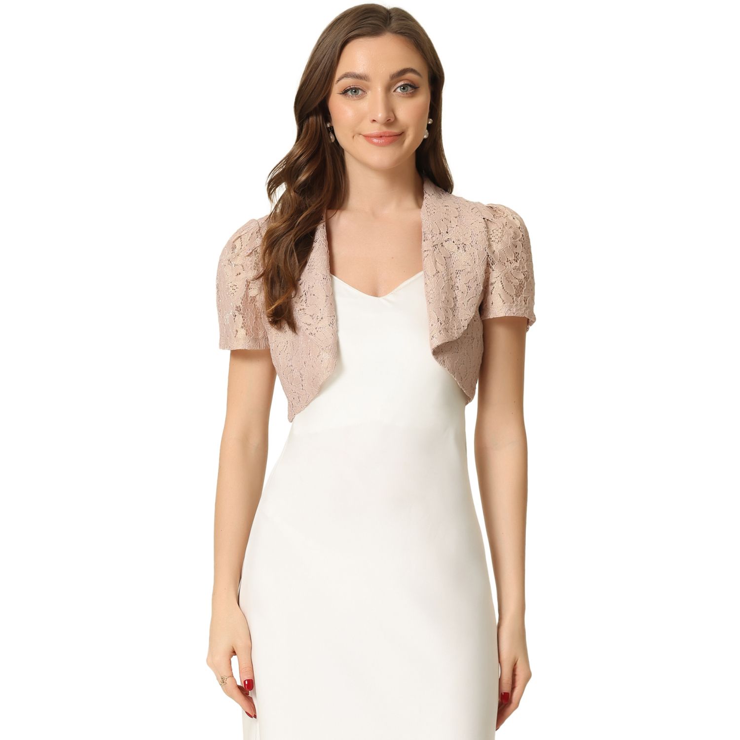 Gothic Clothes For Women Sacina White Black Bow Shrug, Floral Lace