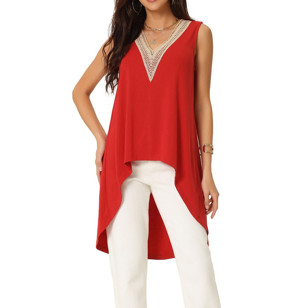 WHBM slouchy almost sleeveless red 2024 knit top/blouse, M/L