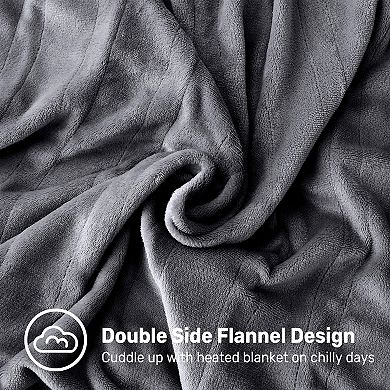 Unikome Heated Blanket Electric Throw- Soft Silky Plush Electric Blanket, 50x60"
