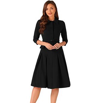 Business Skirt Suit Sets For Women's 2 pc Outfits Office Long Sleeve Blazer Jacket Pleated Skirts
