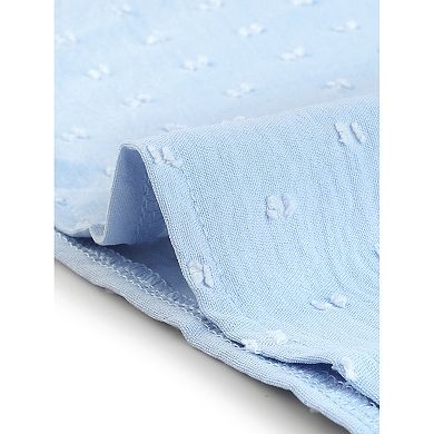 Women's Summer Crewneck Ruffle Sleeveless Blouse Swiss Dots Casual Shirt Tunic Tops