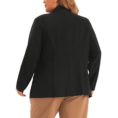 Plus Size Business Suit Blazer For Women Button Long Sleeve Office Work Blazer Jacket