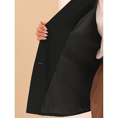 Plus Size Business Suit Blazer For Women Button Long Sleeve Office Work Blazer Jacket