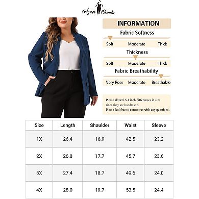 Plus Size Business Suit Blazer For Women Button Long Sleeve Office Work Blazer Jacket