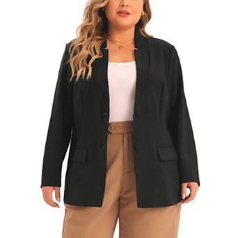 Plus Size Business Suit Blazer For Women Button Long Sleeve Office Work Blazer Jacket