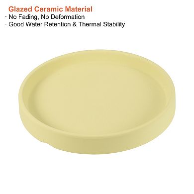 4.5" Ceramic Round Planter Saucer Flower Pot Drip Tray Coaster, 2 Pack