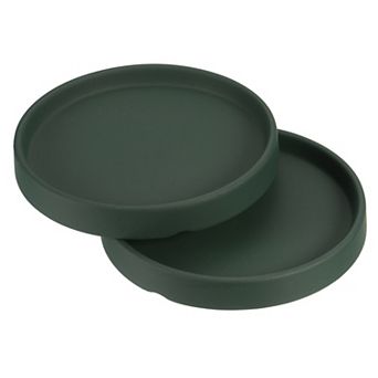 4.5" Ceramic Round Planter Saucer Flower Pot Drip Tray Coaster, 2 Pack