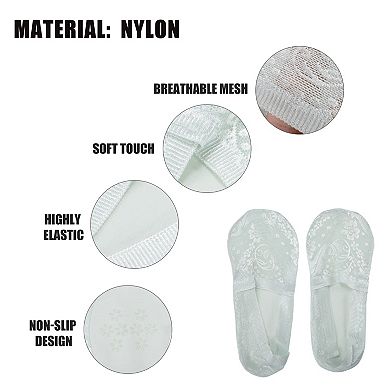 5 Pairs Invisible Deep Mouth Lace Socks Soft Fashion For Women