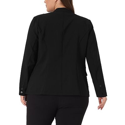Plus Size Blazers For Women Button Long Sleeve Office Work - Main Image