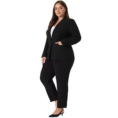 Plus Size Blazers For Women Button Long Sleeve Office Work Business Suit Blazer Jacket