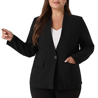 Plus Size Blazers For Women Button Long Sleeve Office Work Business Suit Blazer Jacket
