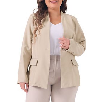 Plus Size Blazers For Women Button Long Sleeve Office Work Business Suit Blazer Jacket