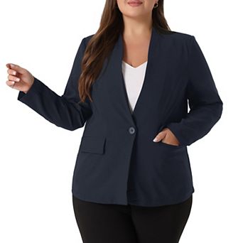 Plus Size Blazers for Women Button Long Sleeve Office Work Business Suit Blazer Jacket