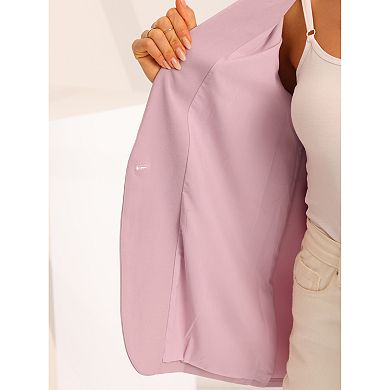 Work Office Stretch Blazer For Women's Lapel Collar Dressy Casual Suit Jacket