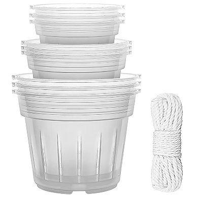 Orchid Pots With Drainage Holes Plus 32.8ft Rope Set Of 9