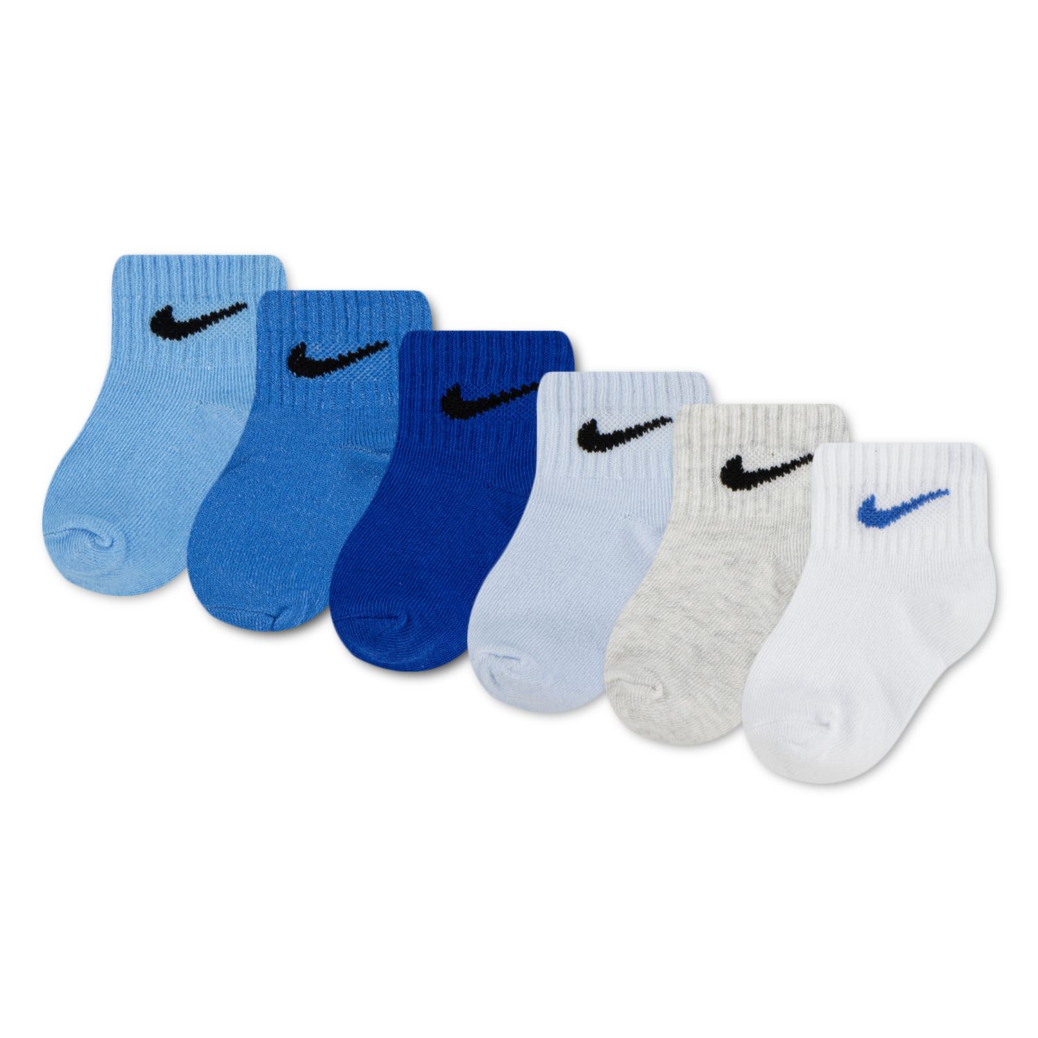 Nike Носки Swoosh для детей, низкие, 6 шт., цвет: Синий — фото 1