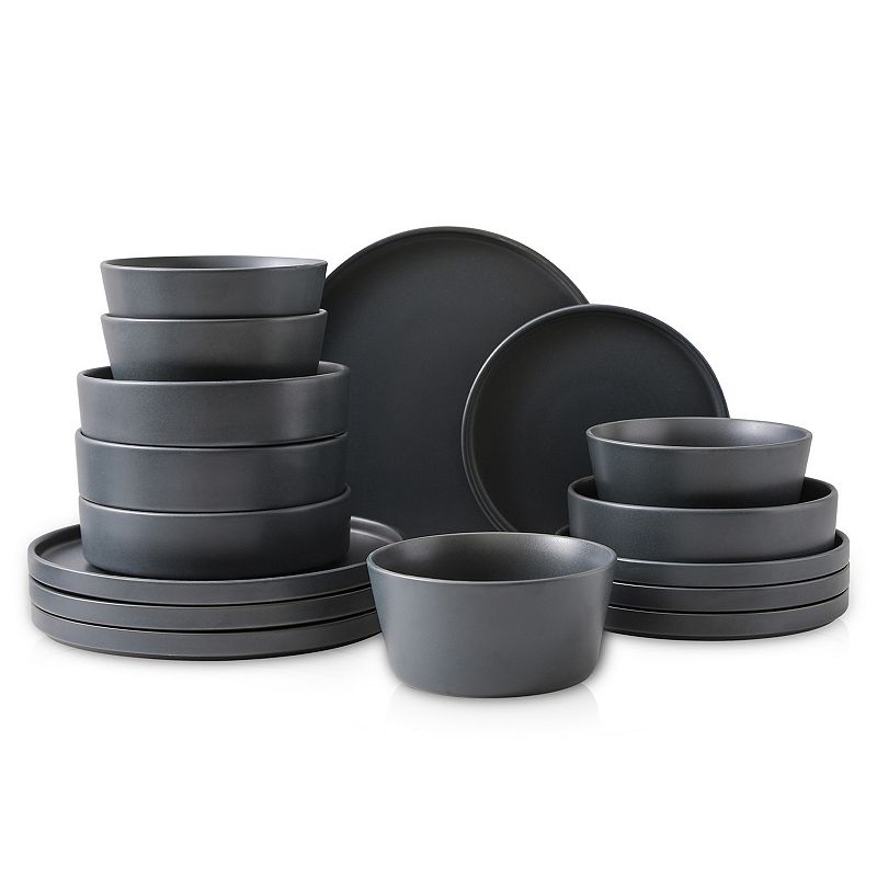 Stone Lain Celina 16-Piece Dinnerware Set Stoneware  Grey