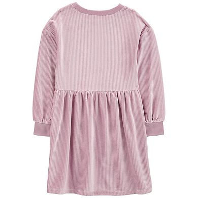 Girls 4-14 Carter's Ribbed Long Sleeve Peplum Dress