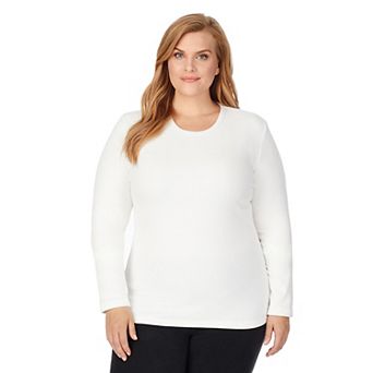 Plus Size Cuddl Duds® Long Sleeve Fleece Crewneck Top