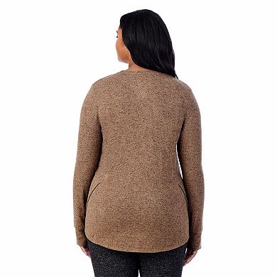 Plus Size Cuddl Duds® Soft Knit Long Sleeve Crew Top