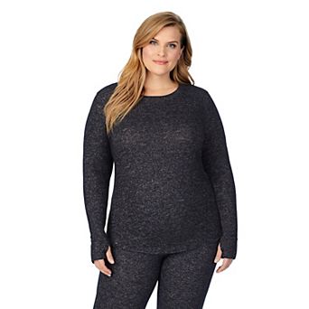Plus Size Cuddl Duds® Soft Knit Long Sleeve Crew Top