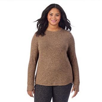 Plus Size Cuddl Duds® Soft Knit Long Sleeve Crew Top