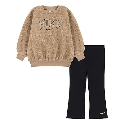 Baby Toddler Girls Nike Swoosh Crewneck Sweatshirt and Flared
