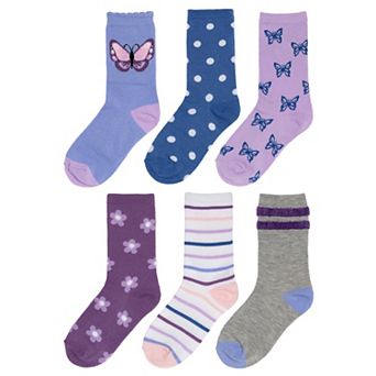 Girls 4-12 SO® 6-Pack Patterned Crew Socks
