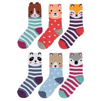 Girls 4-12 SO® 6-Pack Patterned Crew Socks