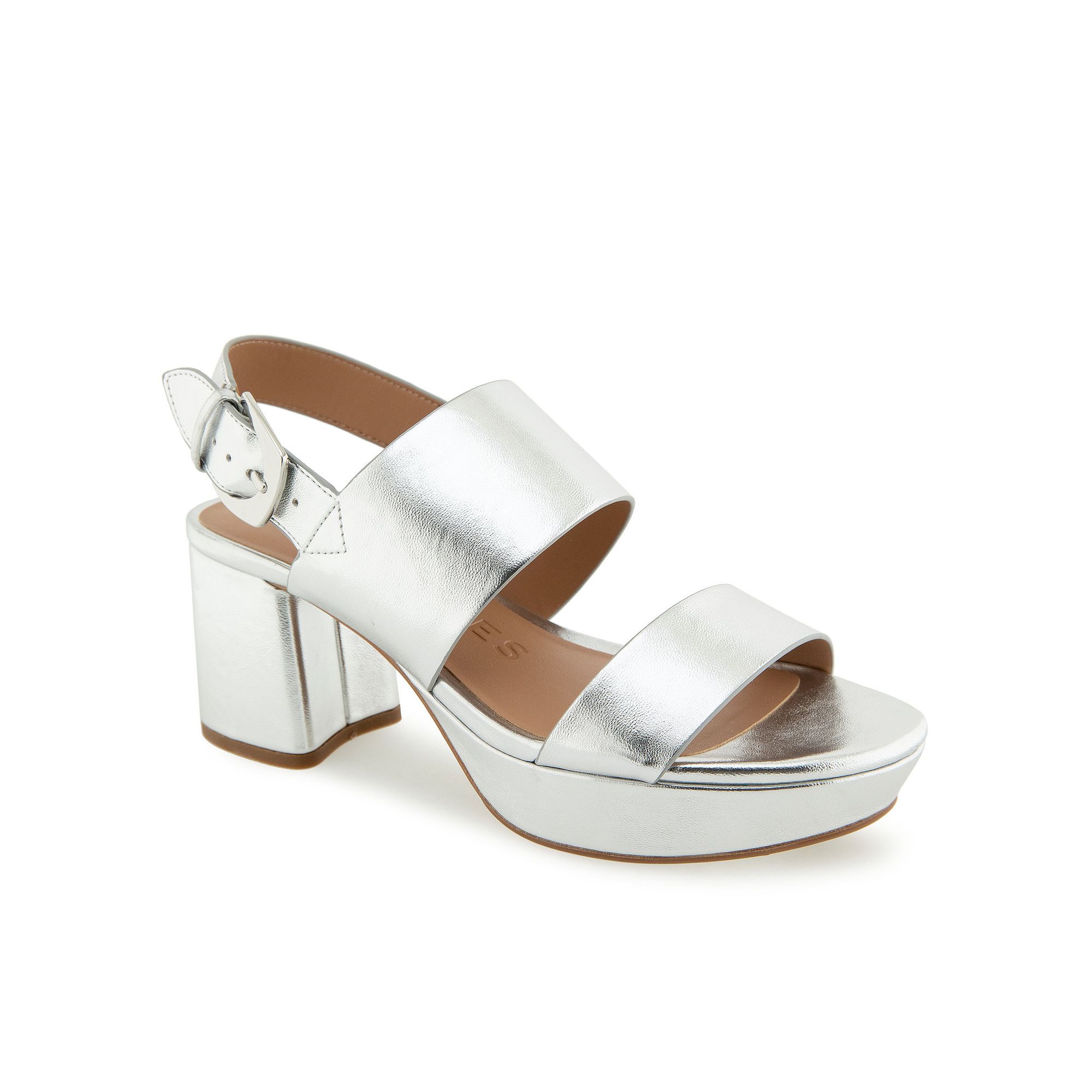 Aerosoles Camilia Womens Platform Sandals, Size: 6 Wide, Silver Grey Napp