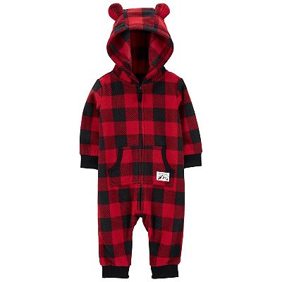 Carter s Baby Boys One Piece Fleece Jumpsuit Red 18 Months