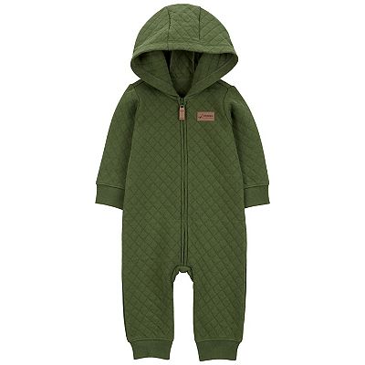 Baby Boy Carter's Hooded Quilted Long Sleeve Jumpsuit