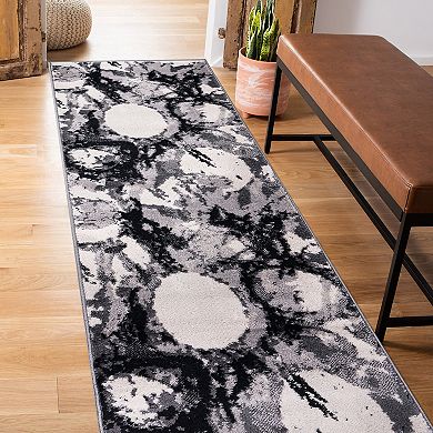 World Rug Gallery Fulton Contemporary Abstract Circles Non-Shedding Area Rug