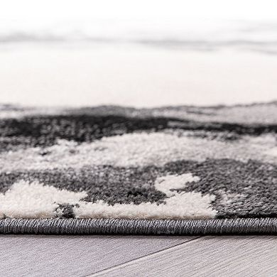 World Rug Gallery Fulton Contemporary Abstract Circles Non-Shedding Area Rug