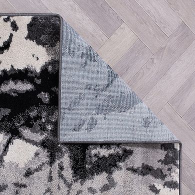 World Rug Gallery Fulton Contemporary Abstract Circles Non-Shedding Area Rug