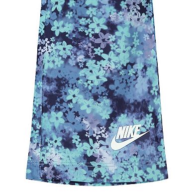 Baby & Toddler Girls Nike Floral Ruffle Sweatshirt & Dri-FIT Flared Leggings 2-piece Set