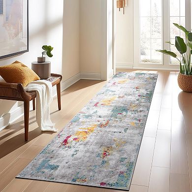 World Rug Gallery Wynn Contemporary Vibrant Abstract Design Area Rug
